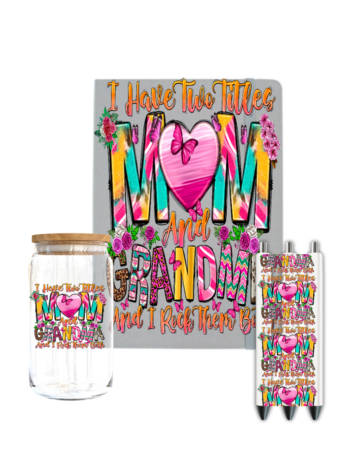 I have two titles mom & grandma Journal UV DTF DECAL