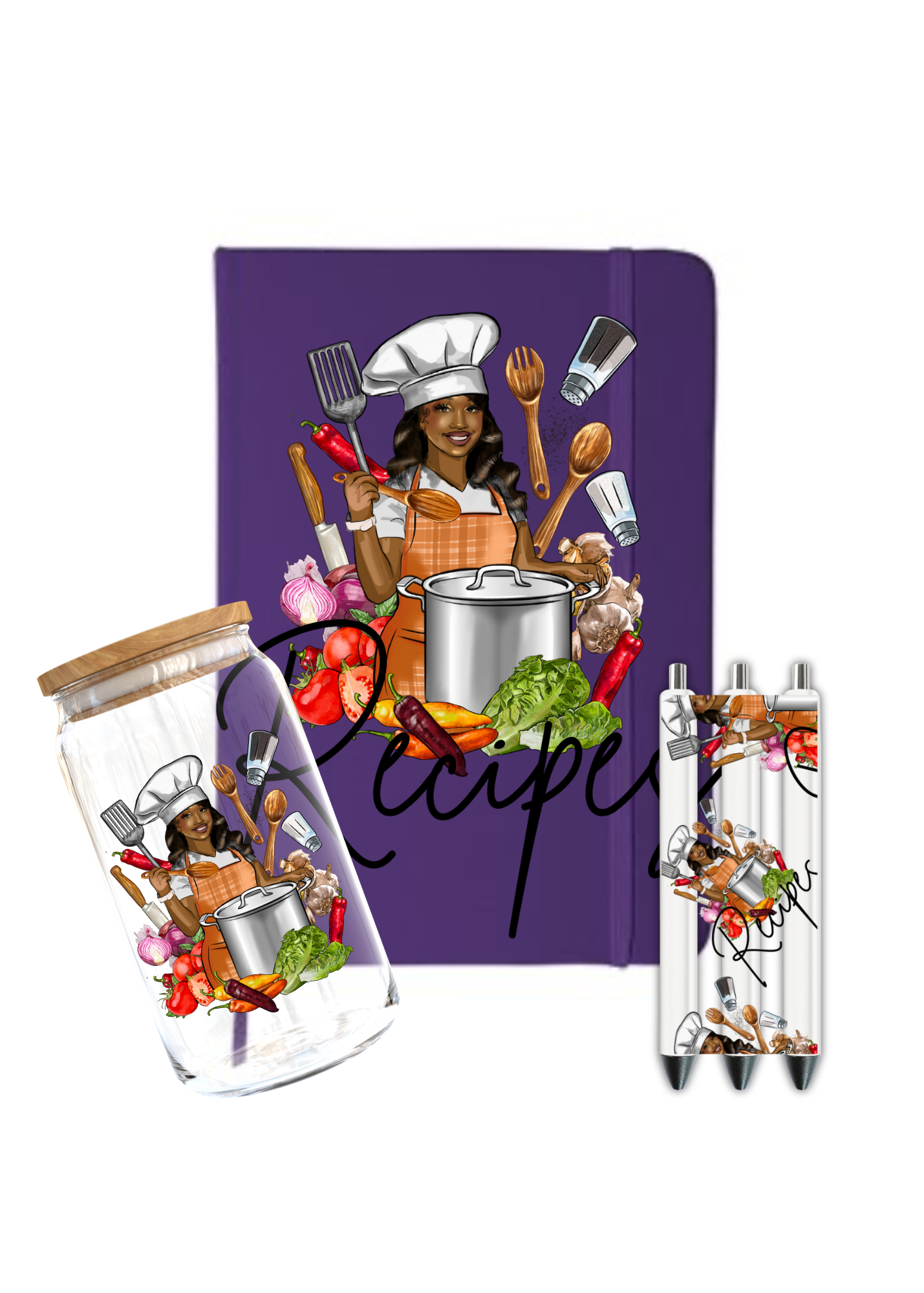 Recipes- Black Woman -Journal UV DTF DECAL