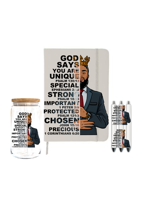 God Says you are (For Men ) | Journal  UV DTF DECAL