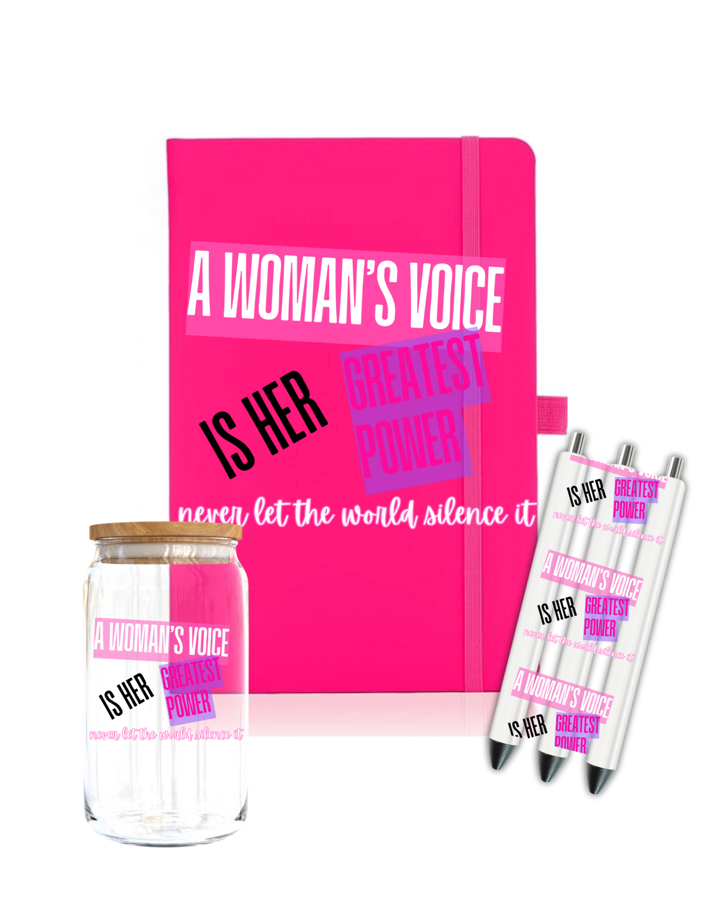 A woman's voice is her-Journal UV DTF DECAL