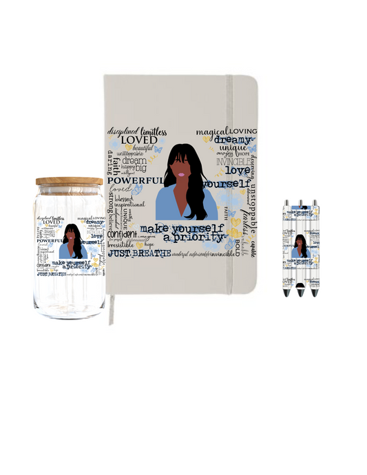 Make yourself a Priority ( Black Woman )| Journal  UV DTF DECAL