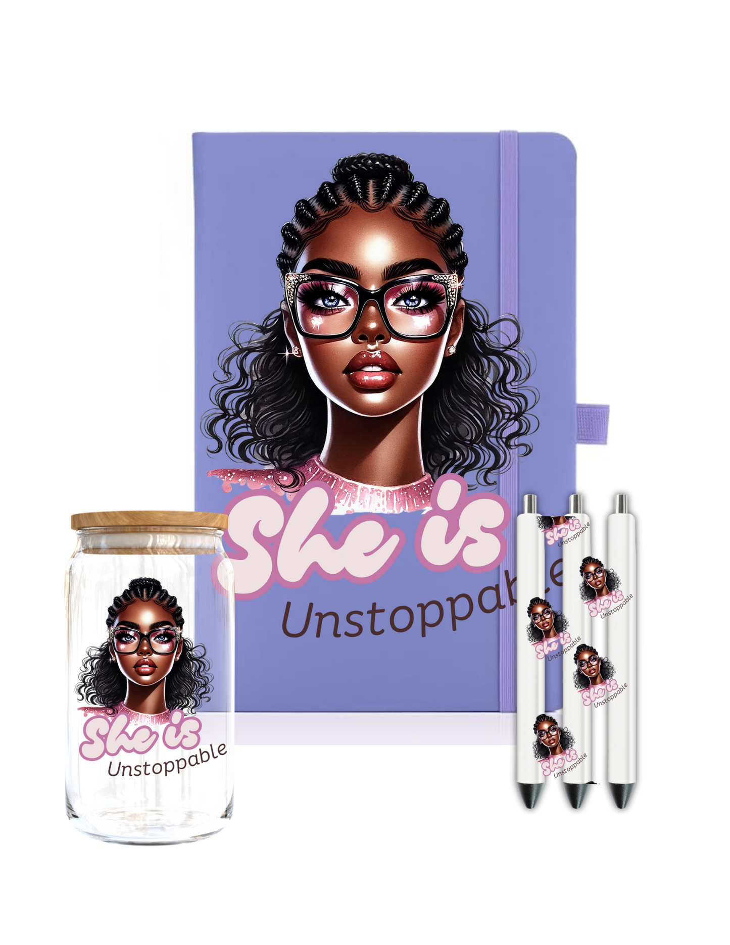 She is unstoppable -Journal UV DTF DECAL