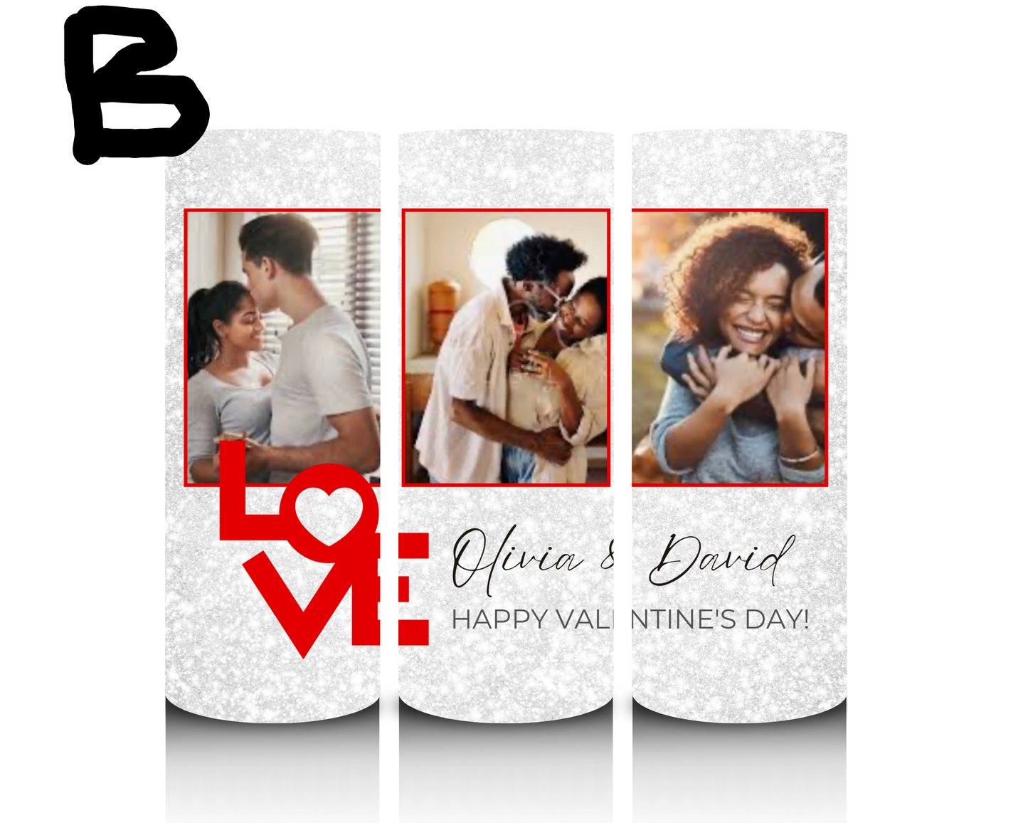 Valentines add photos-20oz Skinny Tumbler