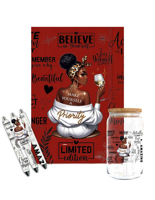 Make yourself a priority Black Woman-Journal UV DTF DECAL