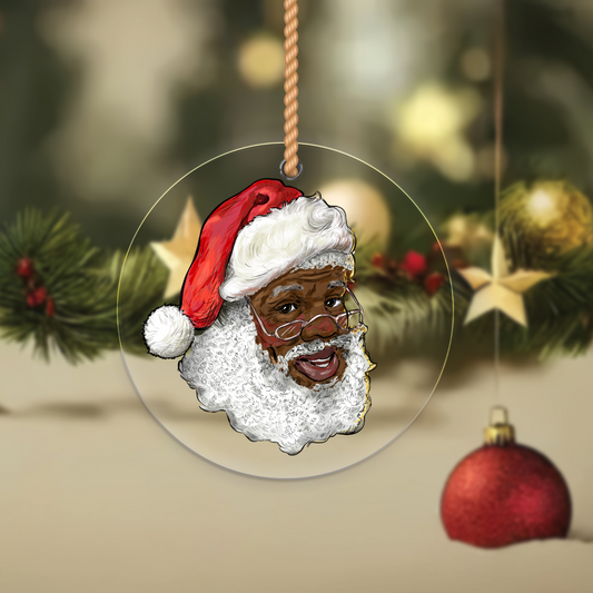 Black Santa Claus- Christmas Ornament UV DTF