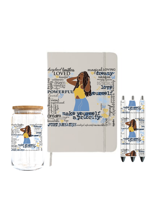 Make yourself a Priority ( Black Woman )| Journal  UV DTF DECAL