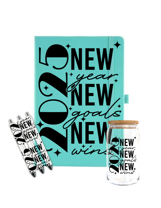 2025- New year, New goals , New wins- Journal UV DTF DECAL