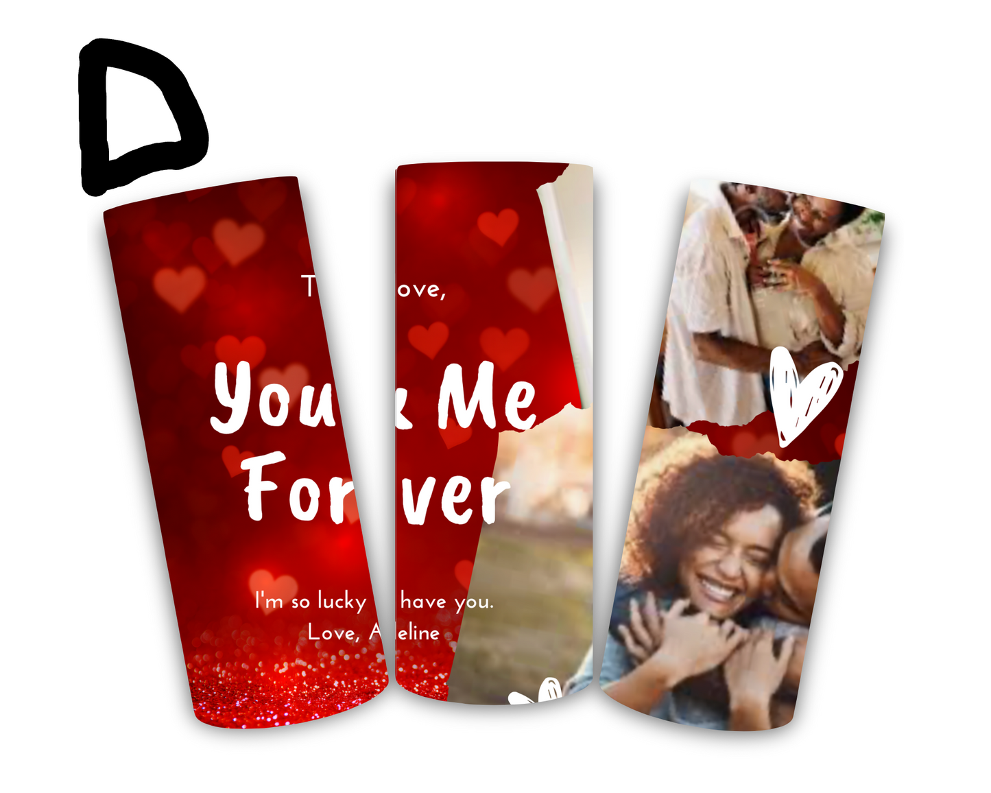 Valentines add photos-20oz Skinny Tumbler