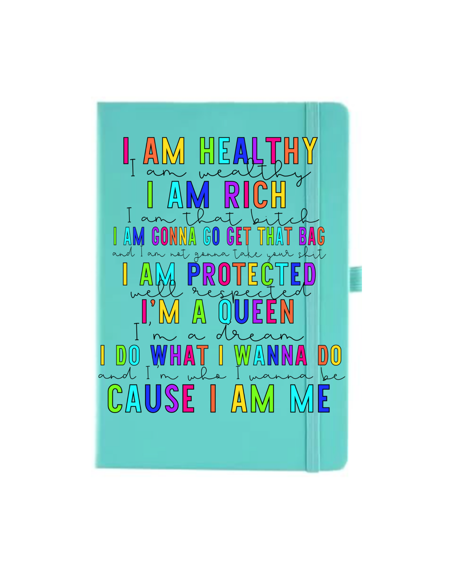 I am healthy etc- Journal UV DTF DECAL