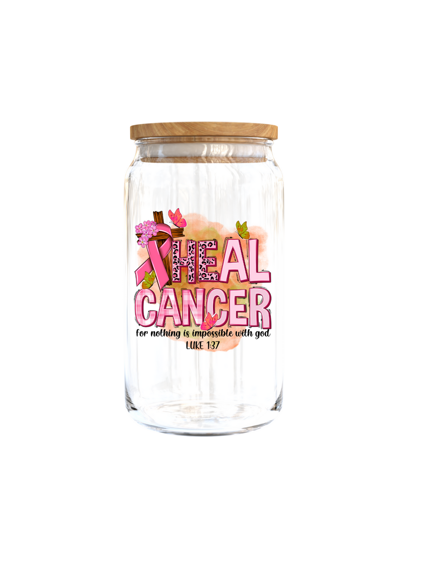 Heal Cancer| UV DTF DECAL 3''(Double Sided image)