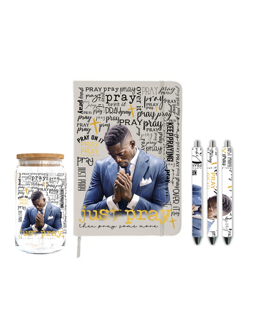 Just Pray ( Black Male) | Journal  UV DTF DECAL