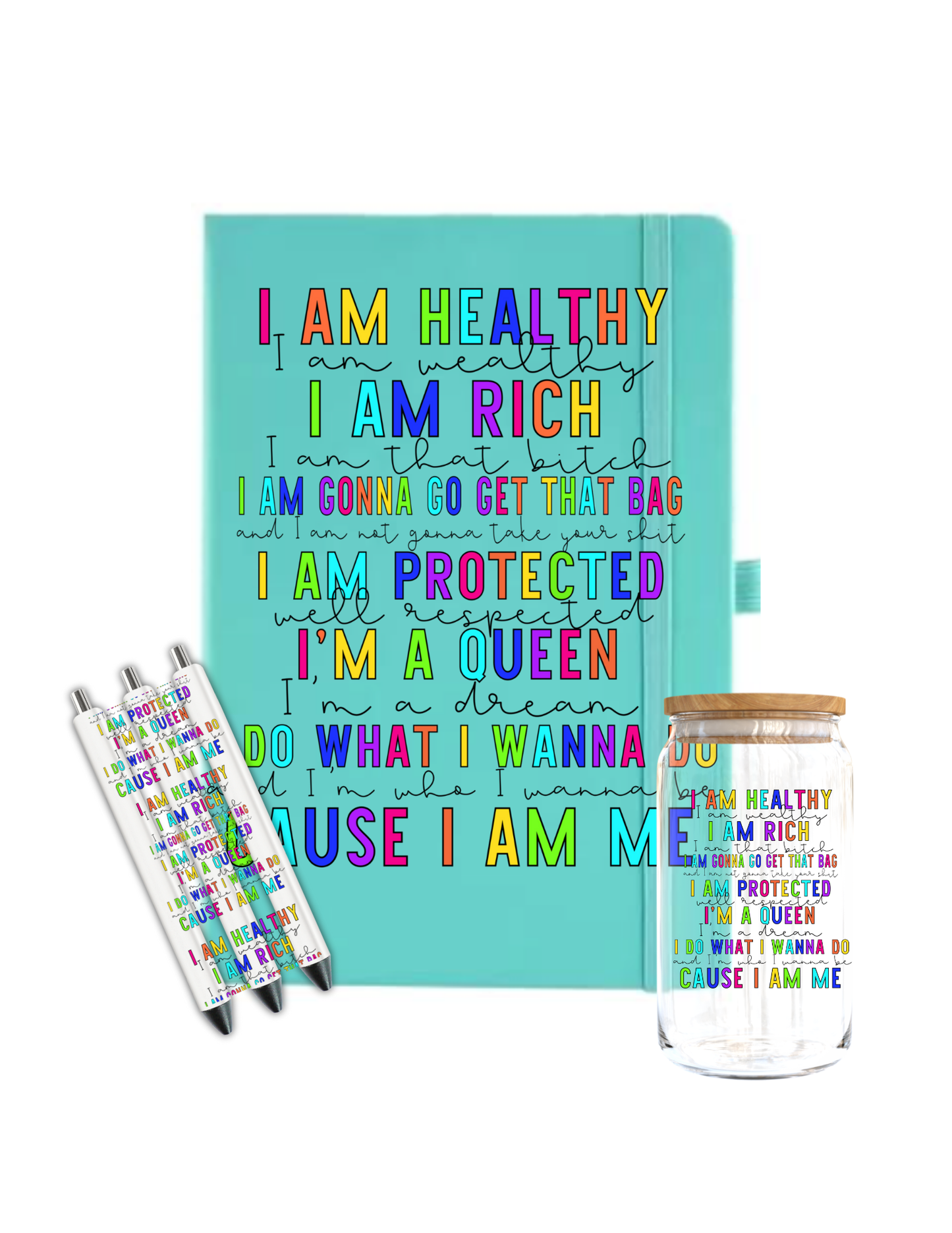 I am healthy etc- Journal UV DTF DECAL