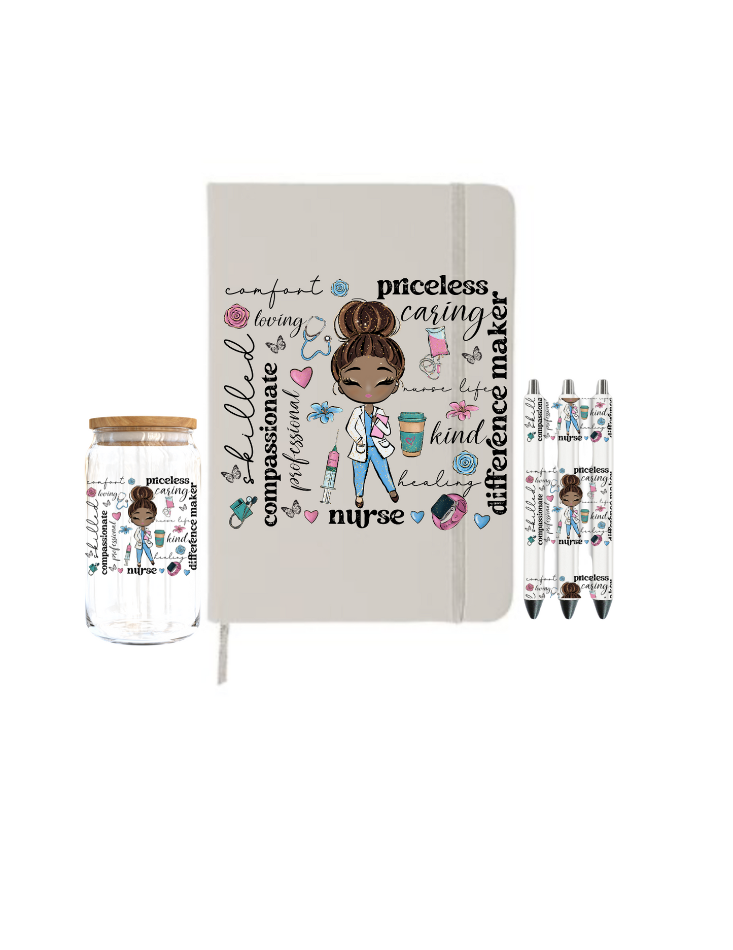 Nurse (black woman) -Journal UV DTF DECAL