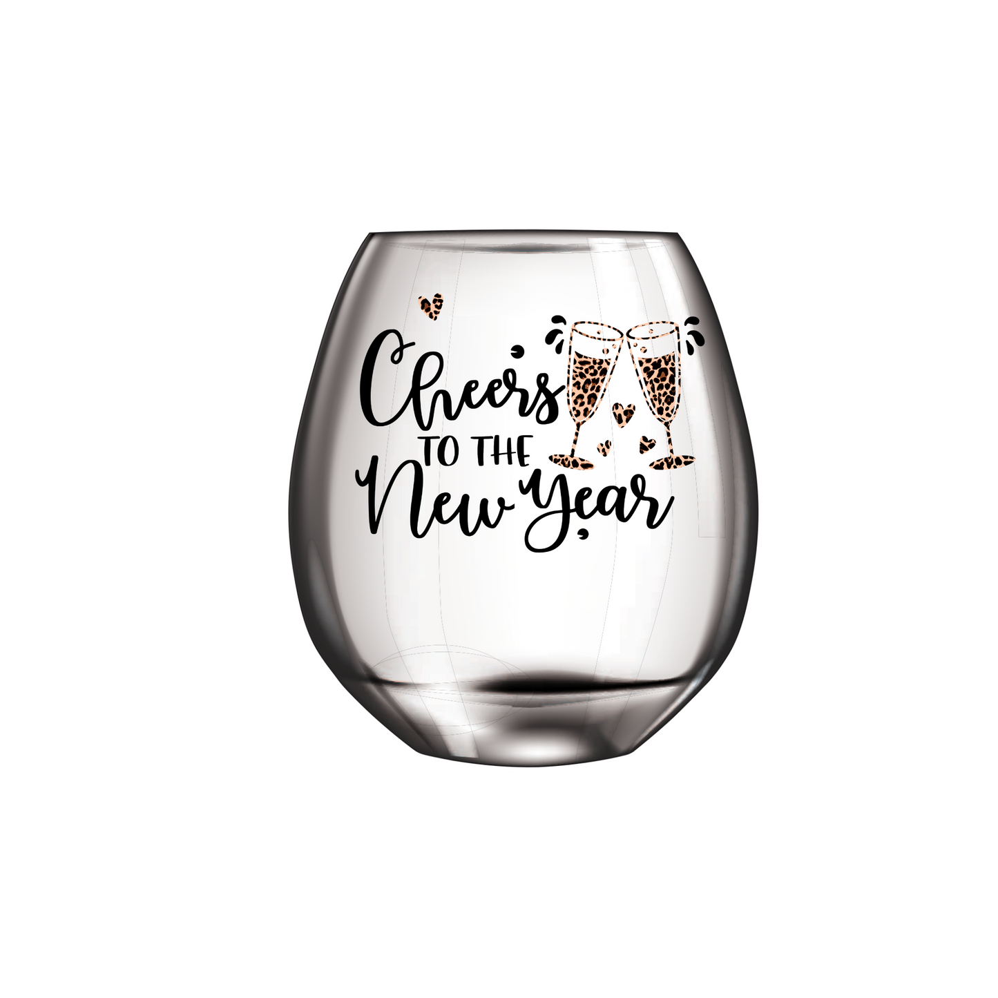 Cheers to the new years  - UV DTF DECAL-can also be applied on Wine glasses