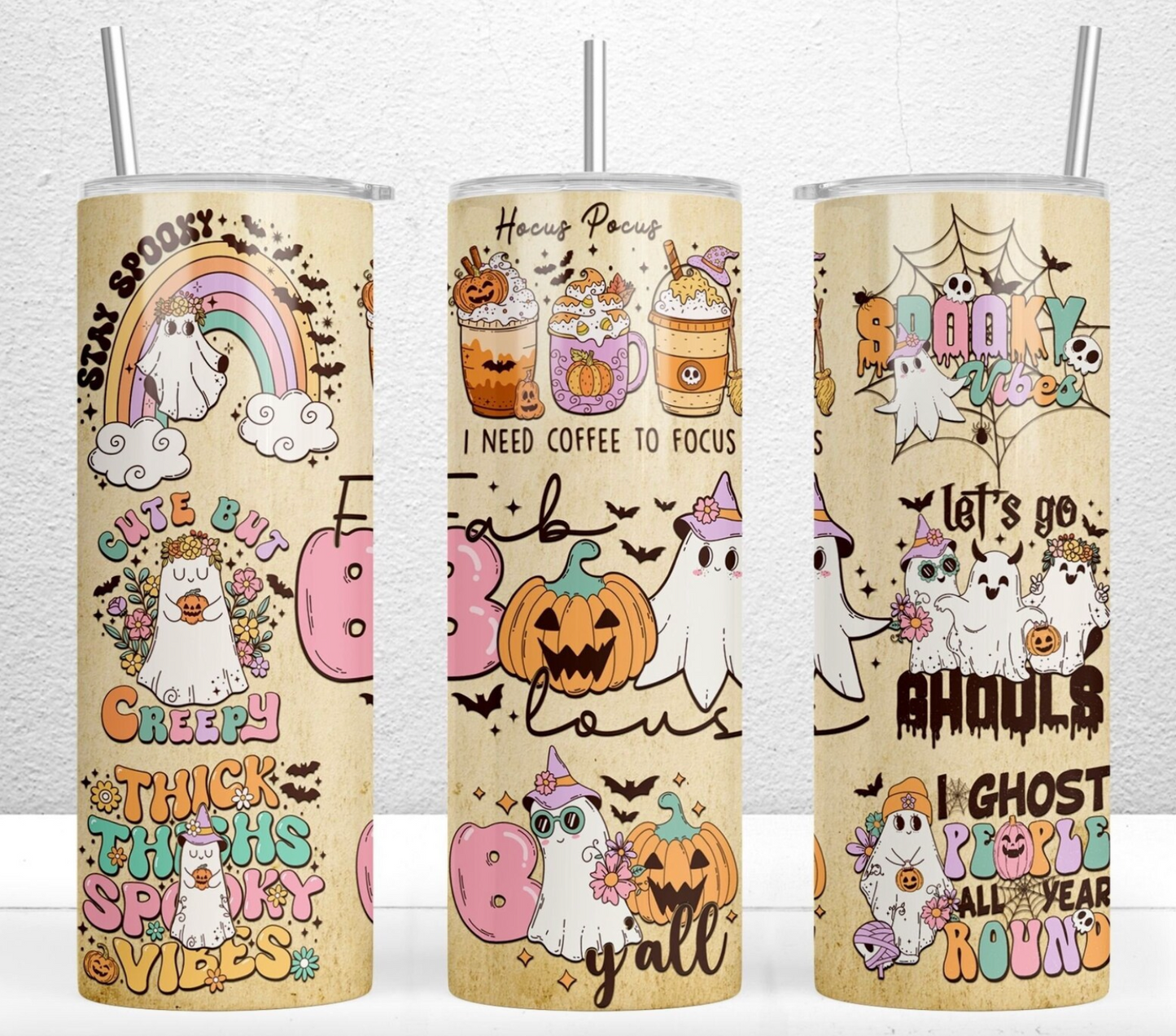 Funny Retro Halloween -20oz Skinny Tumbler