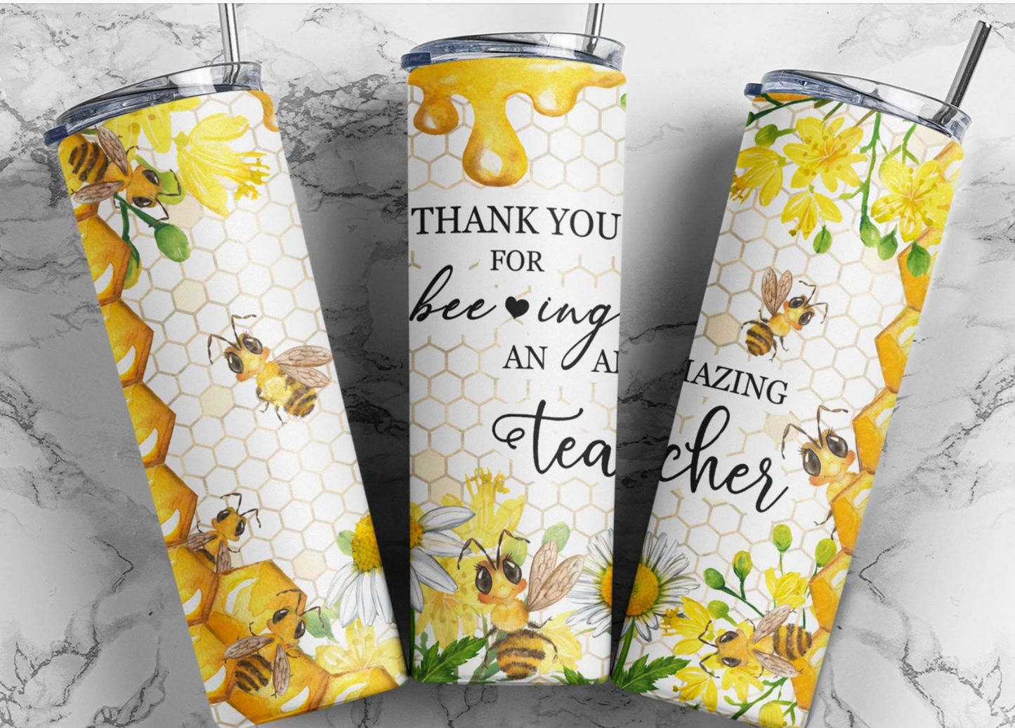 Thank you fro bee ing a amazing Teacher 20oz Skinny Tumbler Sublimation