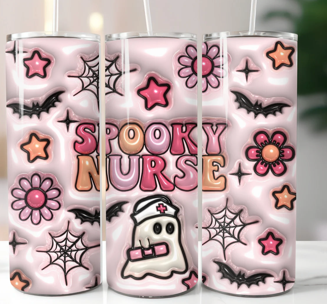 Spooky Nurse 3D Inflated -20oz Skinny Tumbler