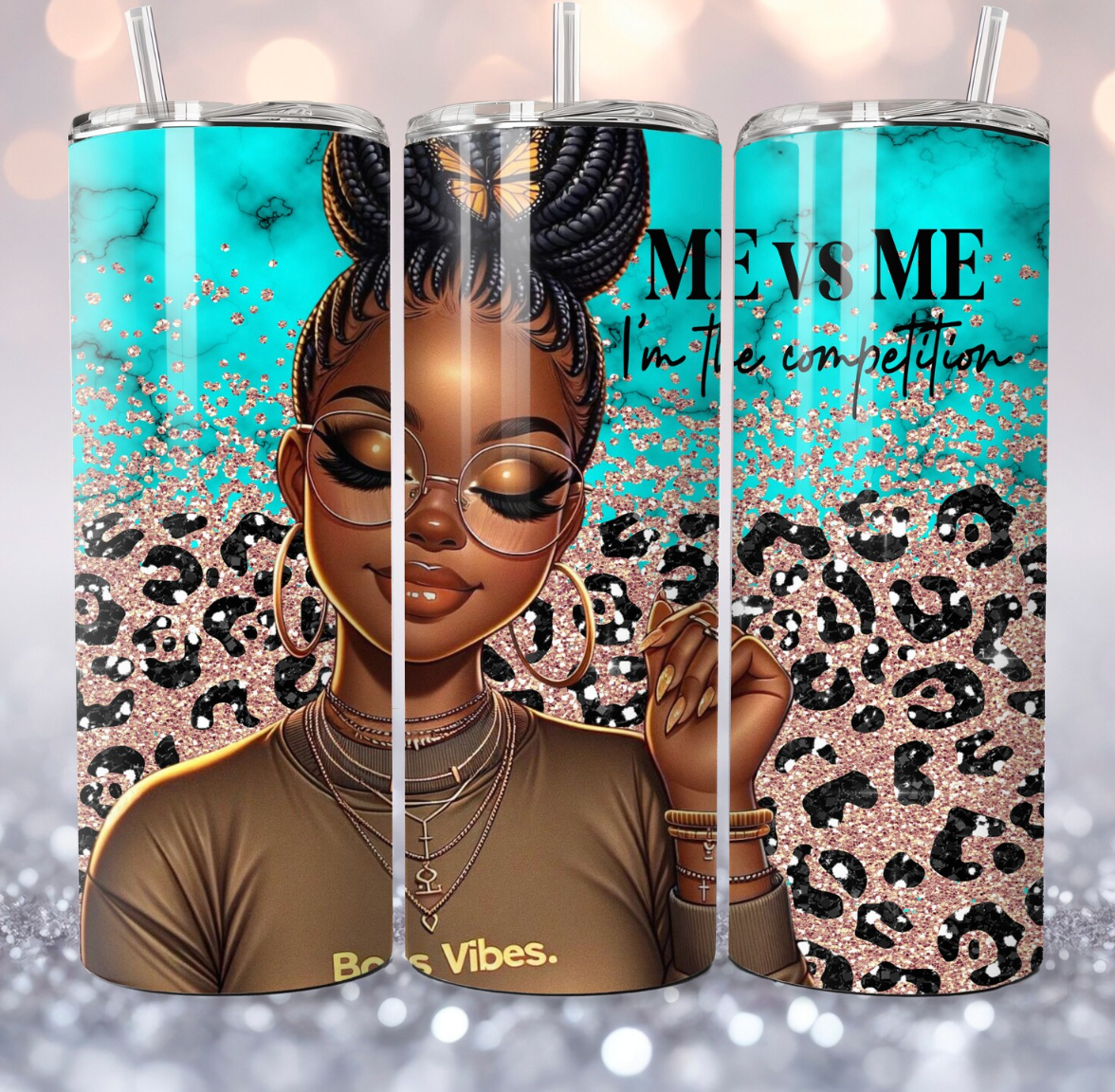 Me vs Me 20oz Skinny Tumbler Sublimation N2coolstuff