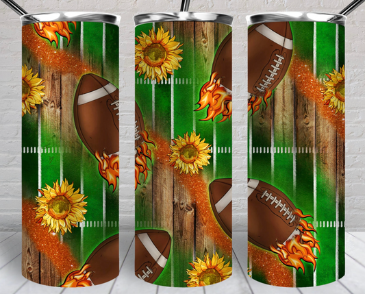 Football sunflowers-20oz Skinny Tumbler