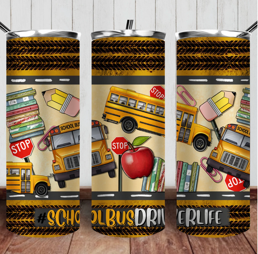 School Bus Driver life-20oz Skinny Tumbler