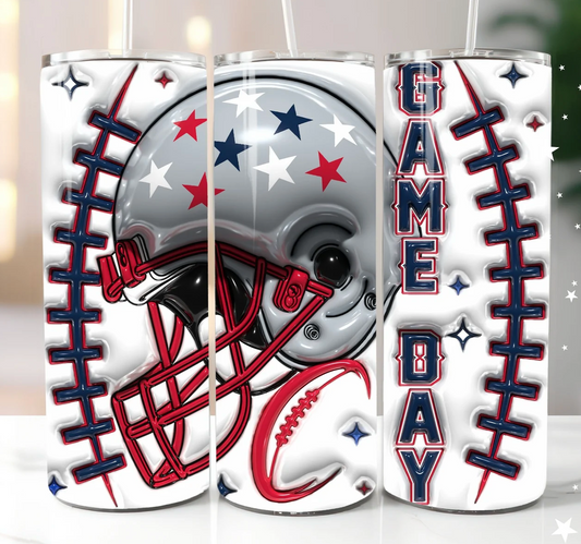 Game day  (Red ,Blue, White)-20oz Skinny Tumbler