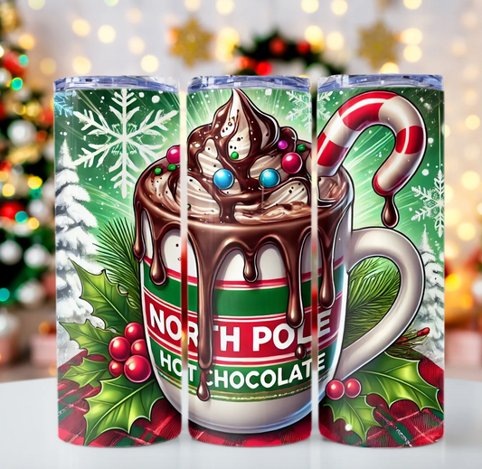 Christmas North Pole Hot Chocolate Mug -20oz Skinny Tumbler