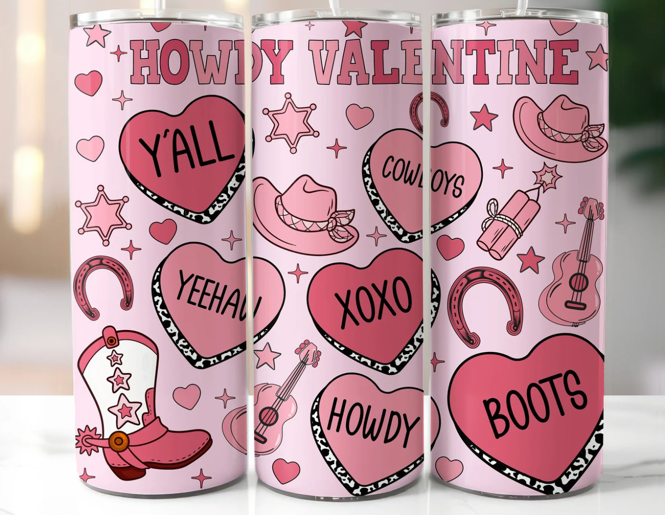 Western Valentines Day -20oz Skinny Tumbler