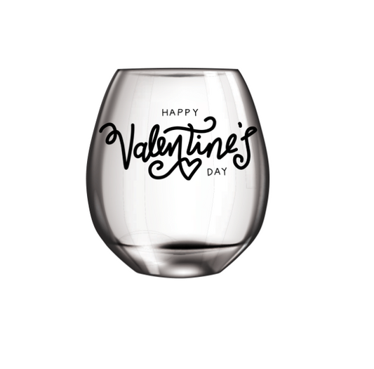 Happy Valentines Day -Black-UV DTF DECAL 3''