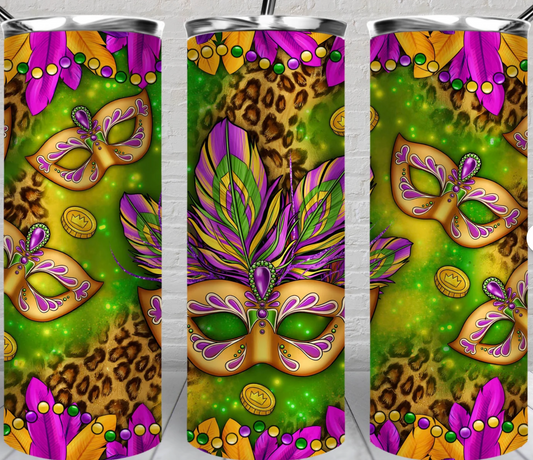 Mardi Gras -20oz Skinny Tumbler