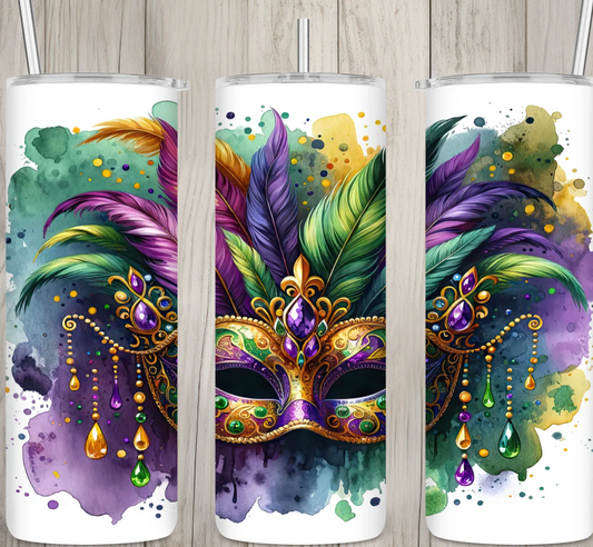 Happy Mardi Gras -20oz Skinny Tumbler