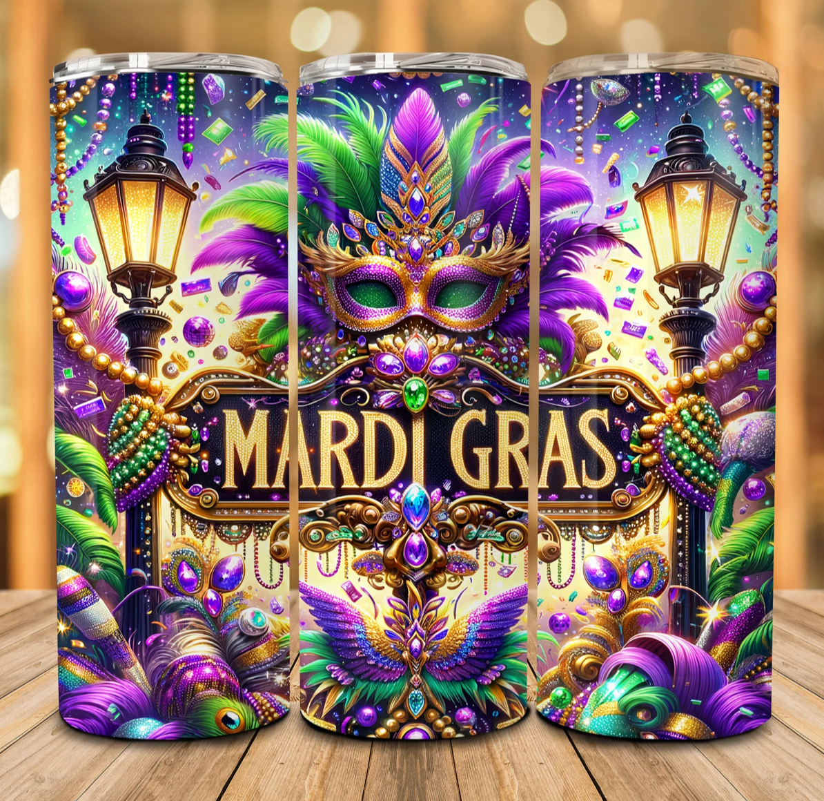 Carnival NOLA Mardi Gras -20oz Skinny Tumbler