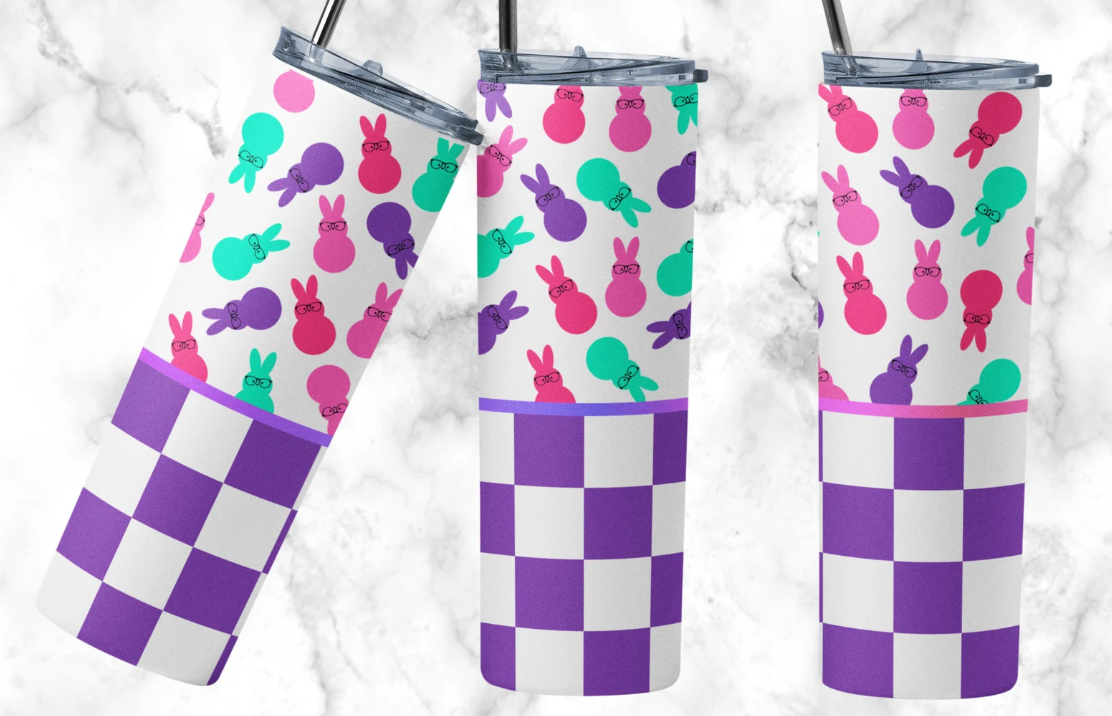 Purple Checker Easter-20oz Skinny Tumbler