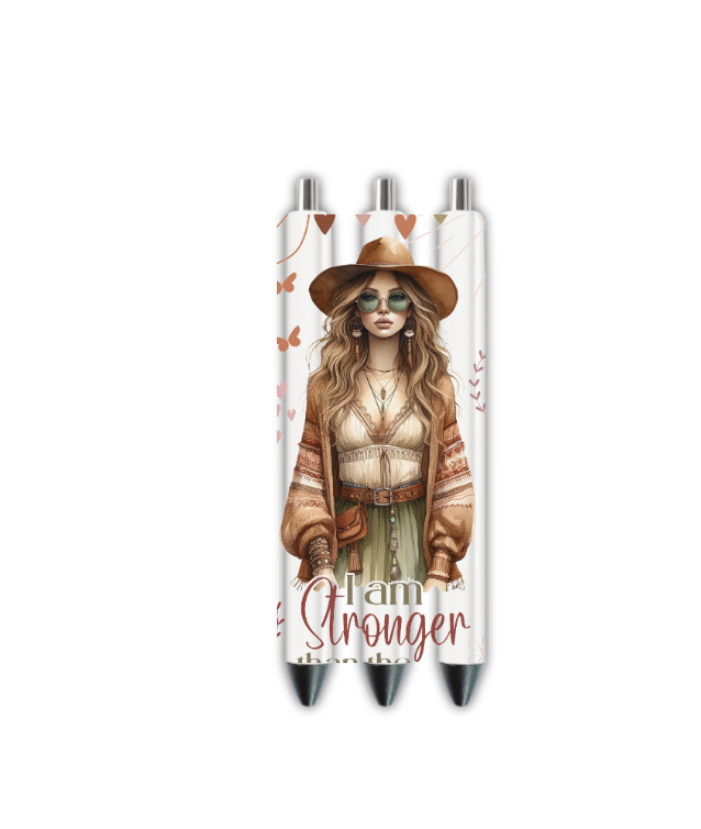 I am Stronger than the storm- Positive Affirmations, Self Love Caucasian Woman  -Journal UV DTF DECAL