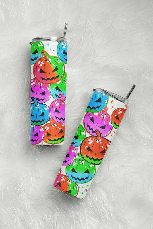 Halloween faces-20oz Skinny Tumbler