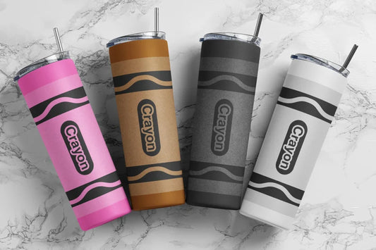 Crayons Tumbler Wrap 20oz Skinny Tumbler Sublimation