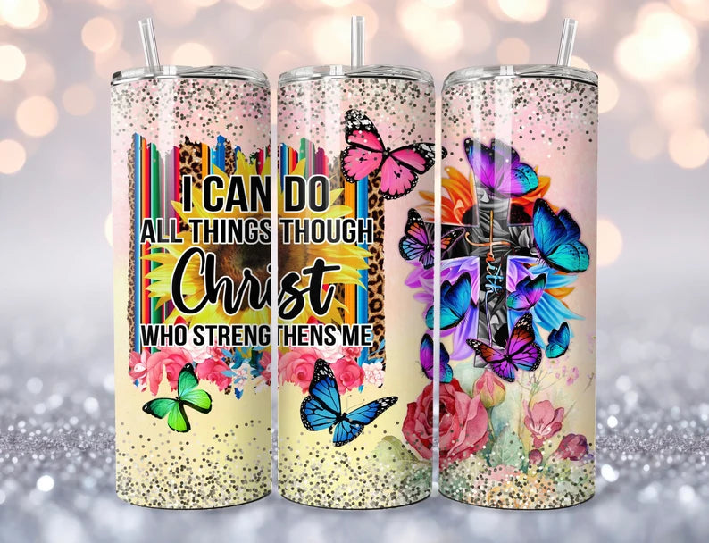 I can do all things 20oz Skinny Tumbler Sublimation