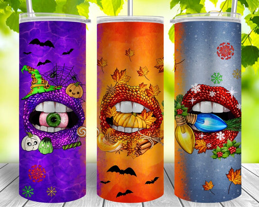 Hallothanksmas- 20oz Skinny Tumbler Sublimation