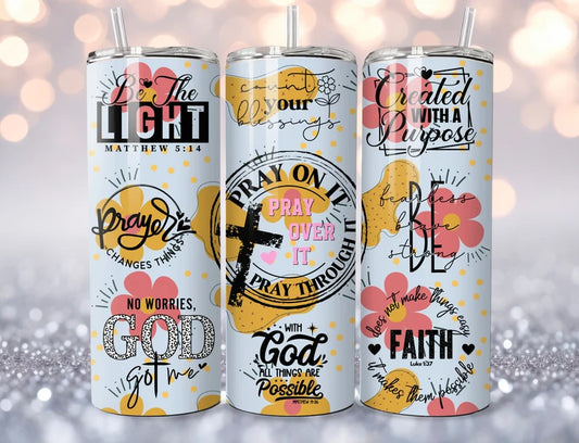 Christian Bible Verse Affirmations-20oz Skinny Tumbler