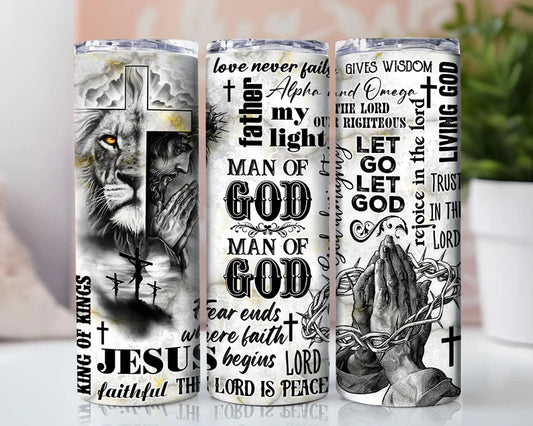 Christian Man Of God-  20oz Skinny Tumbler Sublimation