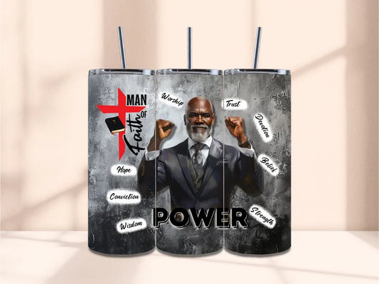 Man of Faith -  20oz Skinny Tumbler Sublimation