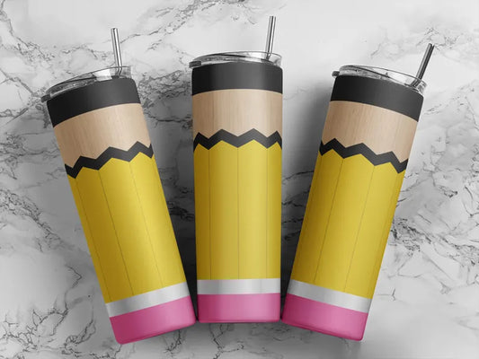 Yellow Pencil Tumbler Wrap20oz Skinny Tumbler Sublimation