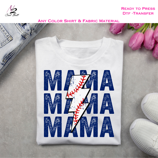 Mama Baseball theme Dtf transfer